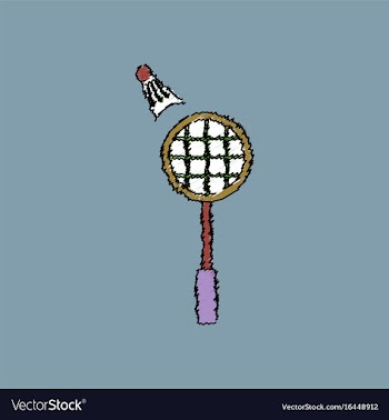 Flat shading style icon kids badminton vector image