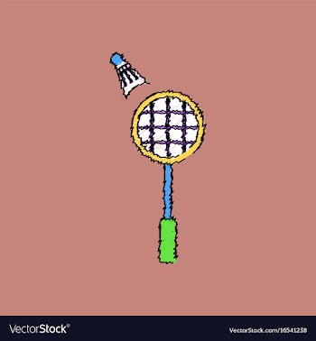 Flat shading style icon kids badminton vector image