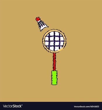 Flat shading style icon kids badminton vector image