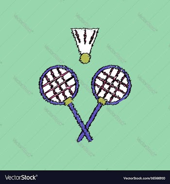 Flat shading style icon kids badminton vector image
