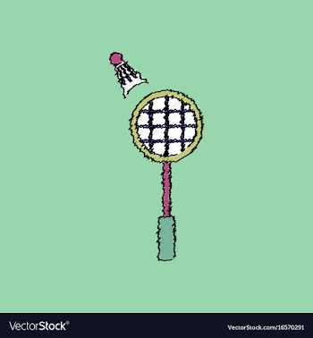 Flat shading style icon kids badminton vector image