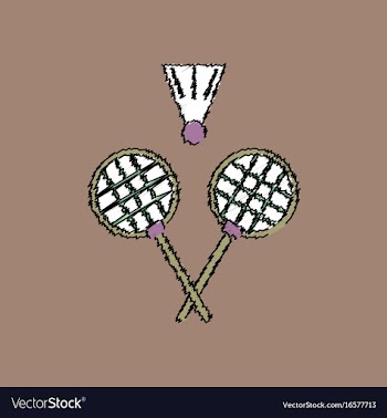 Flat shading style icon kids badminton vector image