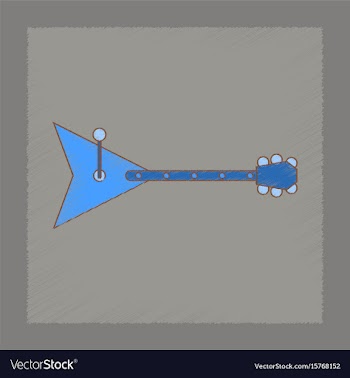 Flat shading style icon kids balalaika vector image