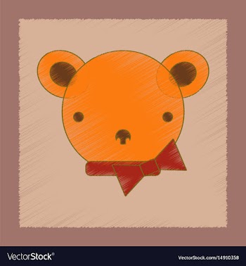 Flat shading style icon kids bear vector image