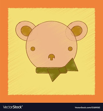 Flat shading style icon kids bear vector image
