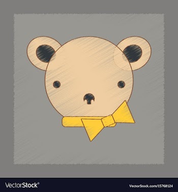 Flat shading style icon kids bear vector image