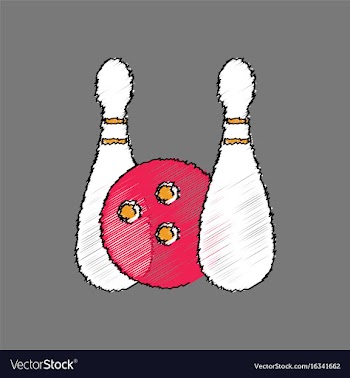 Flat shading style icon kids bowling vector image