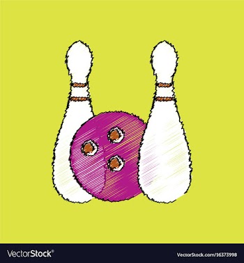 Flat shading style icon kids bowling vector image