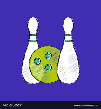 Flat shading style icon kids bowling vector image