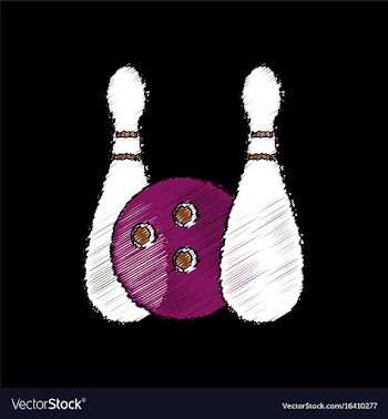 Flat shading style icon kids bowling vector image