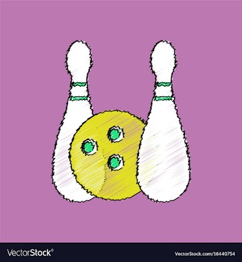 Flat shading style icon kids bowling vector image