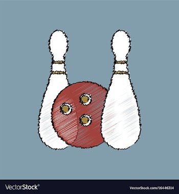 Flat shading style icon kids bowling vector image