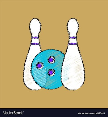 Flat shading style icon kids bowling vector image