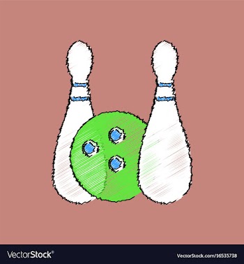 Flat shading style icon kids bowling vector image