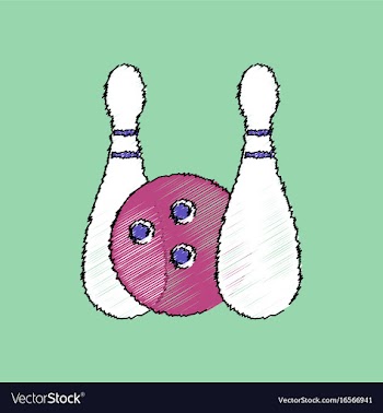 Flat shading style icon kids bowling vector image