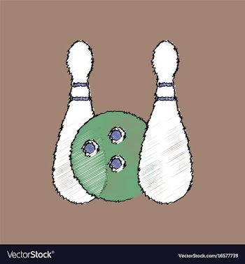 Flat shading style icon kids bowling vector image