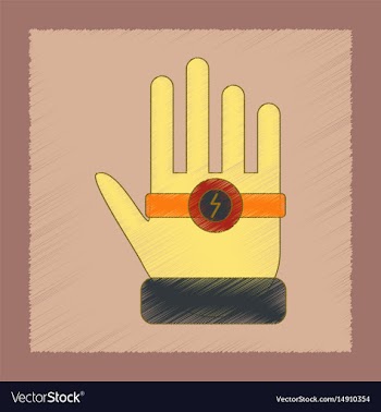 Flat shading style icon kids bracelet hand vector image