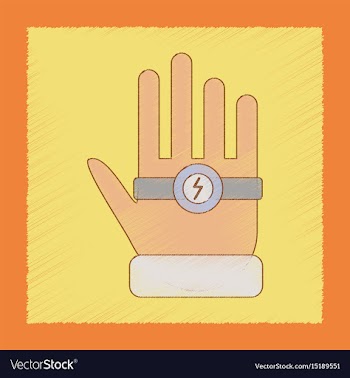 Flat shading style icon kids bracelet hand vector image