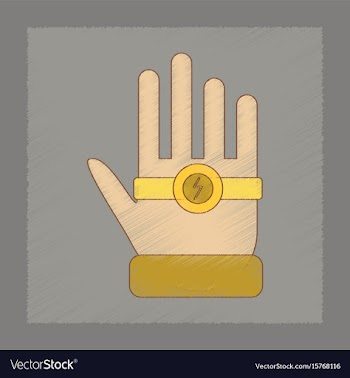 Flat shading style icon kids bracelet hand vector image