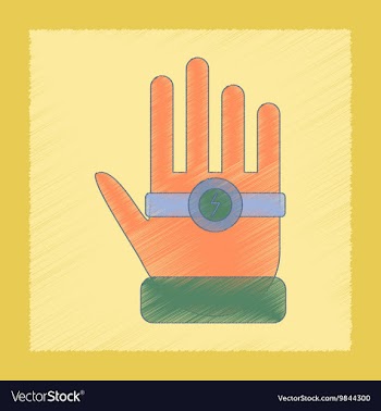 Flat shading style icon Kids bracelet hand vector image