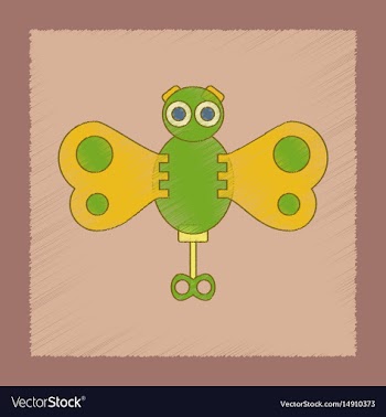 Flat shading style icon kids butterfly vector image