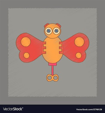 Flat shading style icon kids butterfly vector image