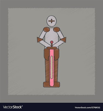 Flat shading style icon kids child soldier knight vector image