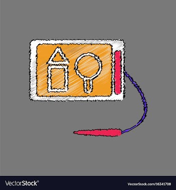 Flat shading style icon kids drawing board vector image