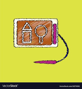 Flat shading style icon kids drawing board vector image