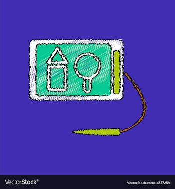 Flat shading style icon kids drawing board vector image