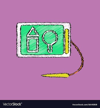 Flat shading style icon kids drawing board vector image