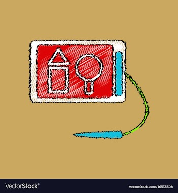 Flat shading style icon kids drawing board vector image