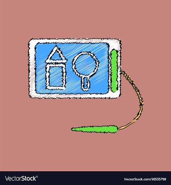 Flat shading style icon kids drawing board vector image