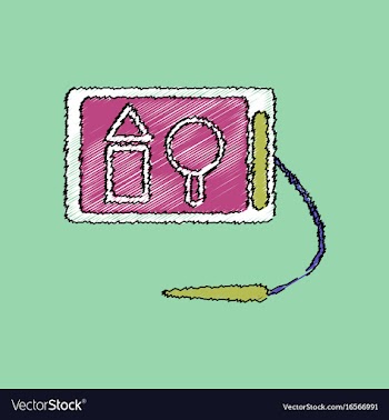 Flat shading style icon kids drawing board vector image