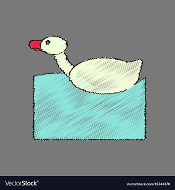 Flat shading style icon kids duck automatic vector image
