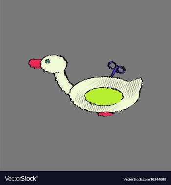 Flat shading style icon kids duck automatic vector image