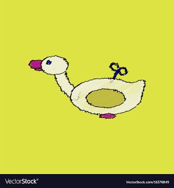 Flat shading style icon kids duck automatic vector image