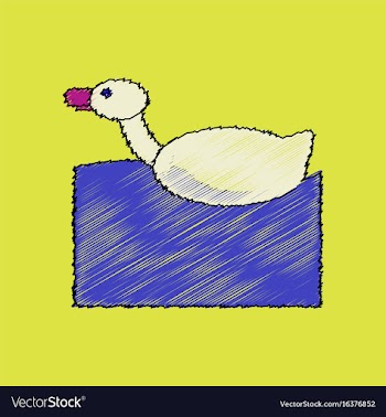 Flat shading style icon kids duck automatic vector image