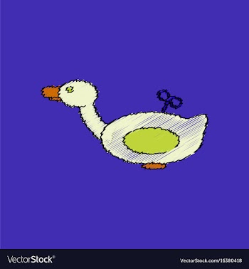 Flat shading style icon kids duck automatic vector image