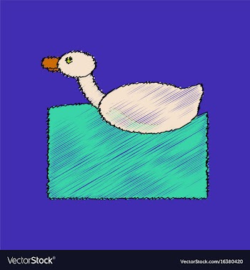Flat shading style icon kids duck automatic vector image