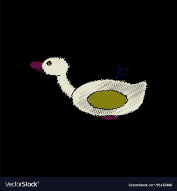 Flat shading style icon kids duck automatic vector image