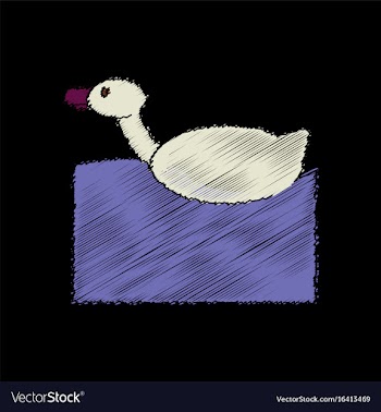 Flat shading style icon kids duck automatic vector image