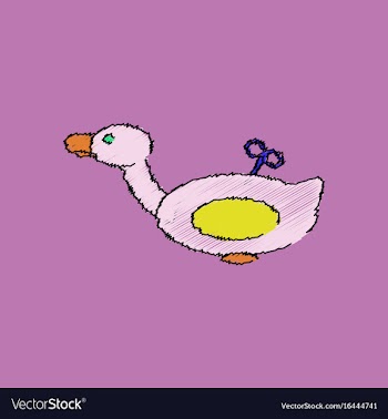 Flat shading style icon kids duck automatic vector image