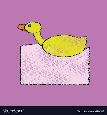 Flat shading style icon kids duck automatic vector image