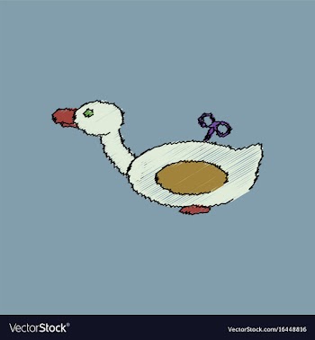 Flat shading style icon kids duck automatic vector image