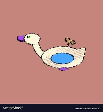 Flat shading style icon kids duck automatic vector image