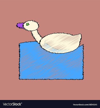 Flat shading style icon kids duck automatic vector image