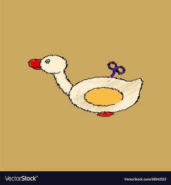 Flat shading style icon kids duck automatic vector image