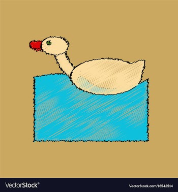 Flat shading style icon kids duck automatic vector image