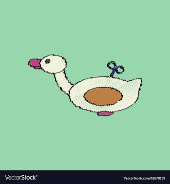 Flat shading style icon kids duck automatic vector image